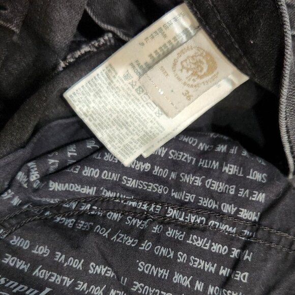 Diesel Tepphar-M Slim Carrot Jeans Men’s Black Button Fly Stretch W36-L30 - Picture 10 of 10